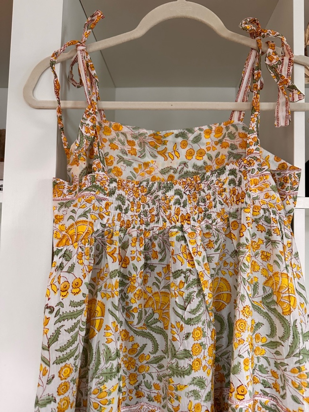 Shade Amour Mason Floral Midi Dress Color Mari Gold Fields NWT - Picture 3 of 8